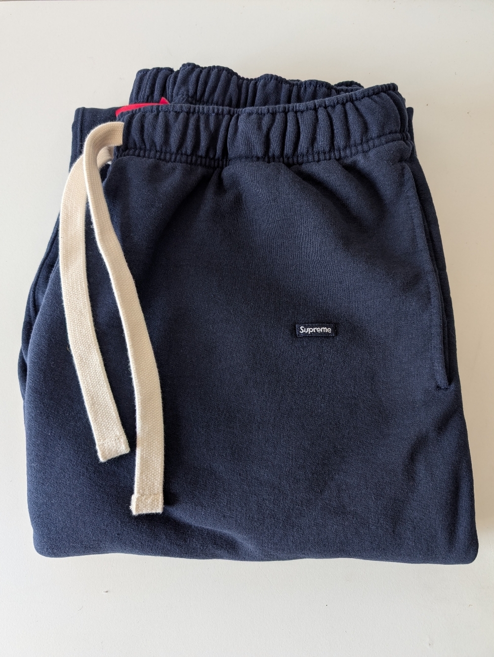 Supreme Small Box Drawstring Navy Sweatpant (26SS) Mens Large - Picture 6 of 8